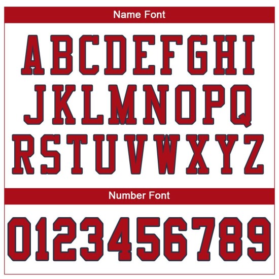 Maglia da football personalizzata autentica, rossa e blu navy, bianca Maglia da football personalizzata autentica, rossa e blu navy, bianca