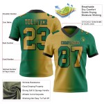Maglia da football americano vintage in maglia sfumata, oro-nera, autentica, personalizzata, Kelly Green Fashion Maglia da football americano vintage in maglia sfumata, oro-nera, autentica, personalizzata, Kelly Green Fashion