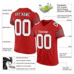 Maglia da calcio personalizzata autentica, maglia bianca-nera scarlatta Maglia da calcio personalizzata autentica, maglia bianca-nera scarlatta