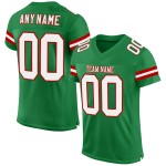 Maglia da calcio personalizzata, autentica, bianca e rossa, in maglia verde erba Maglia da calcio personalizzata, autentica, bianca e rossa, in maglia verde erba
