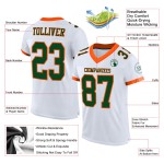Maglia da calcio autentica personalizzata verde-arancione in rete bianca Maglia da calcio autentica personalizzata verde-arancione in rete bianca