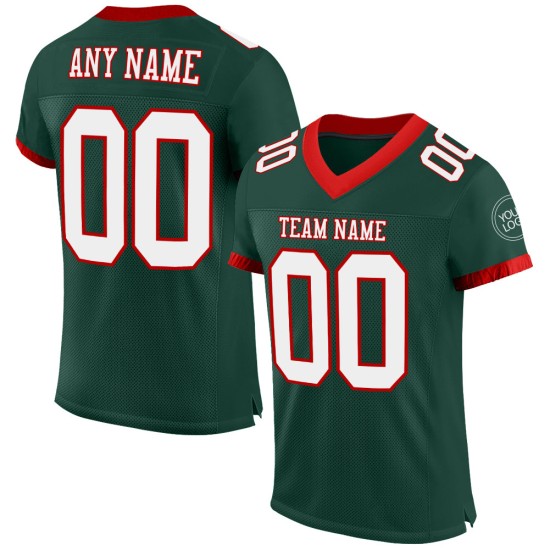 Maglia da calcio verde bianca e rossa autentica personalizzata Maglia da calcio verde bianca e rossa autentica personalizzata