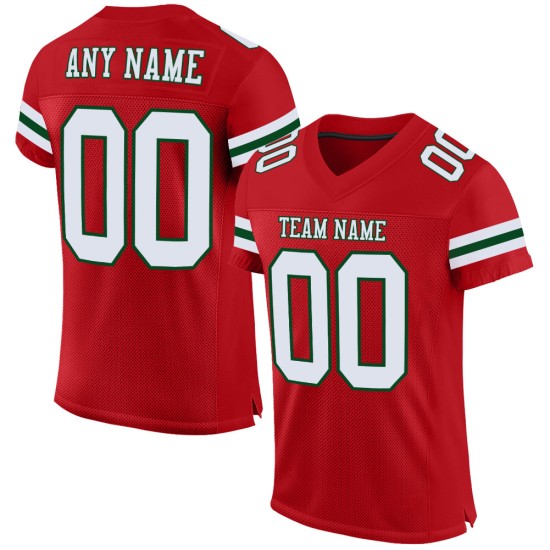 Maglia da calcio personalizzata bianca e verde in maglia rossa autentica Maglia da calcio personalizzata bianca e verde in maglia rossa autentica