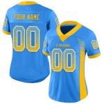 Maglia da calcio personalizzata Drift Mesh Fashion, oro-bianco-blu Maglia da calcio personalizzata Drift Mesh Fashion, oro-bianco-blu