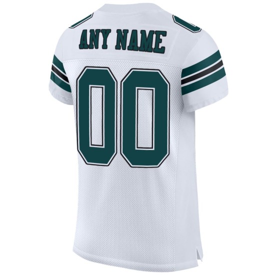 Maglia da football personalizzata in maglia bianca autentica verde-nera, mezza notte Maglia da football personalizzata in maglia bianca autentica verde-nera, mezza notte