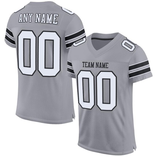 Maglia da calcio leggera bianca-nera grigia autentica personalizzata in mesh Maglia da calcio leggera bianca-nera grigia autentica personalizzata in mesh