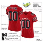 Maglia da calcio rossa nera e bianca autentica personalizzata Maglia da calcio rossa nera e bianca autentica personalizzata