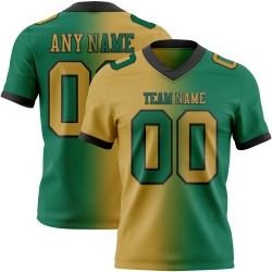 Maglia da football americano vintage in maglia sfumata, oro-nera, autentica, personalizzata, Kelly Green Fashion